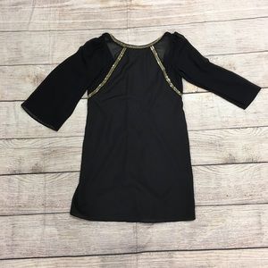 ❤️BCBGeneration Black Gold Beaded Cocktail Dress Size 2 XS NWT